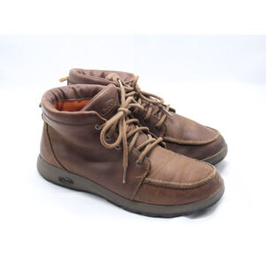 CHACO Brio Boots Mens Size 8 Brown Leather Lace Up Moc Desert Ankle J150181